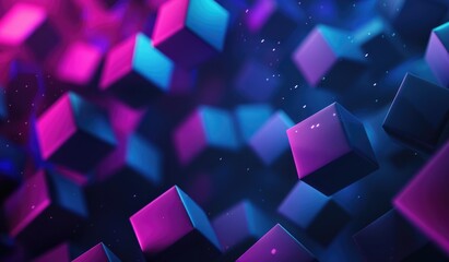 Wall Mural - technological patterns, with gradient blue and purple theme, abstract background, created with ai