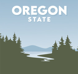 Poster - oregon state with beautiful views