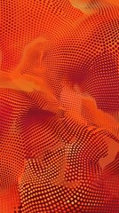 Wall Mural - An abstract pattern of lines and dots in vibrant colors of red and orange. 
