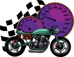 Canvas Print - Cafe racer motor bike vector illustration design