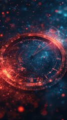 Wall Mural - Timeless Clock Digital Art Wallpaper, Radiant Contemporary Vertical Game App Artwork Background, Vibrant Online Marketing Backdrop Concept, Advertising Web Graphic, Youtube and Twitch Banner Design