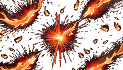 Wall Mural - fire 4k particles sparks background abstract black life hot red night fiery rise sky burning flying 