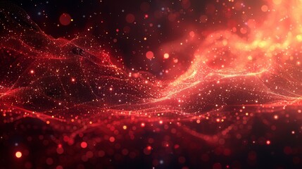 Sticker - Abstract background with bright red swirling lights and smoke.