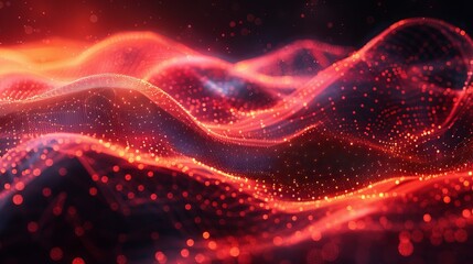 Sticker - Abstract background with bright red swirling lights and smoke.