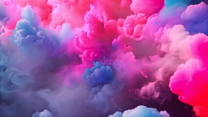 Vasious pastel colors powder explosion . The powder exploding towards camera