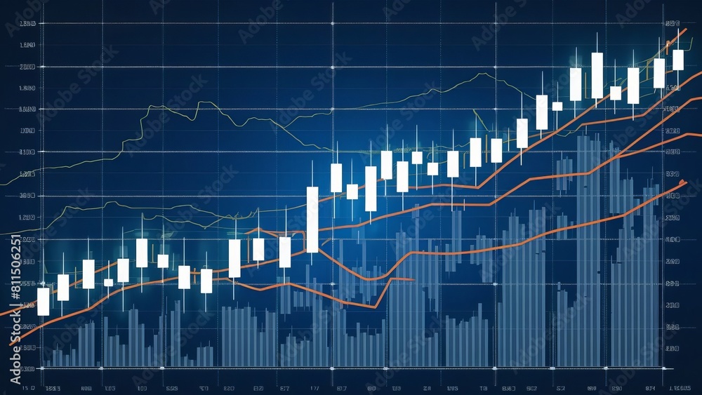 a stock market candlestick chart displaying a variety of candlestick ...