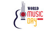 Music. world music day celebration vector design template. June 21. Music day, with notes display. entertainment	
