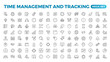 © artnazu - Business and management line icons set. Management icon collection. Project management icon collection. Time management and planning concept. Outline icon set.