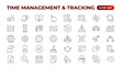 © artnazu - Business and management line icons set. Management icon collection. Project management icon collection. Time management and planning concept. Outline icon set.