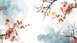© Watercolor_Kawaii - A Chinese new year template featuring spring floral compositions invites freshness and new beginnings