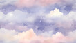 watercolor clouds and stars
