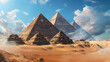 Giza Pyramids on Transparent Background for Deco,
Egyptian pyramids in the desert