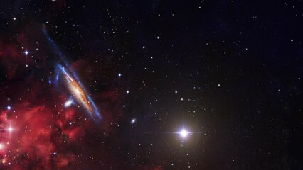 Wall Mural - view of Across galaxies in the universe.