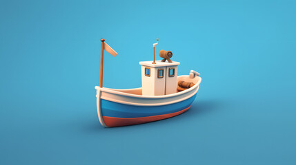 Poster - Fishing Boat Icon Fishing 3d