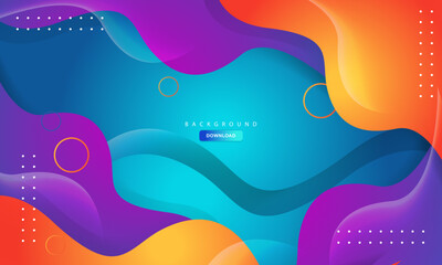 Wall Mural - Papercut layers background with orange, blue and purple decorative design vector