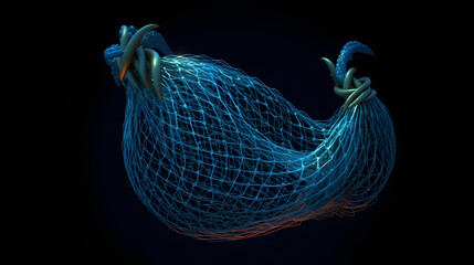 Poster - Fishing net icon fishing 3d