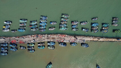 Fishing boats at old port in south east asia