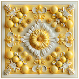 Fototapeta Na ścianę - Luxury yellow wall design isolated on white background