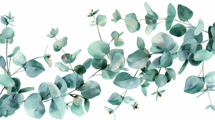 Wall Mural - eucalyptus leaf illustration on a isolated background