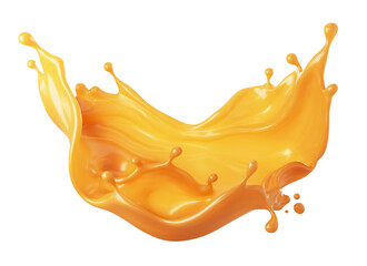 Canvas Print - Caramel sauce, Liquid syrup splash, sugar candy caramel or melted toffee, 3d illustration.