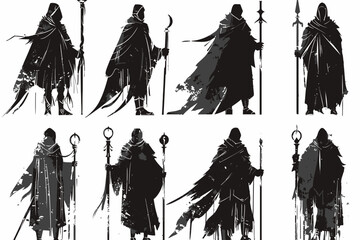 Wall Mural - Set of Silhouette Knights