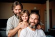 © Nelson - family portrait of gay male couple with adopted daughter
