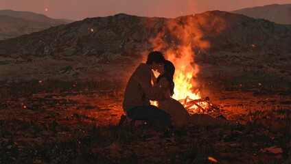 campfire in the forest