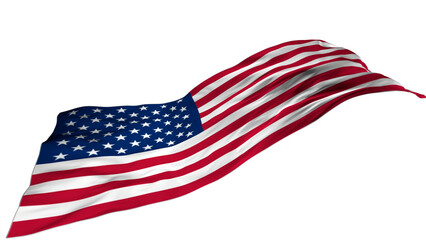 Wall Mural - USA flag wavy long drawn landscape background banner.Memorial Day with American Flag Background Banner. U.S. Flag. United States Flag.