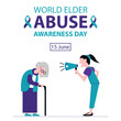 © setyadesign - illustration vector graphic of a grandmother was scolded by a woman, perfect for international day, world abuse awareness day, celebrate, greeting card, etc.