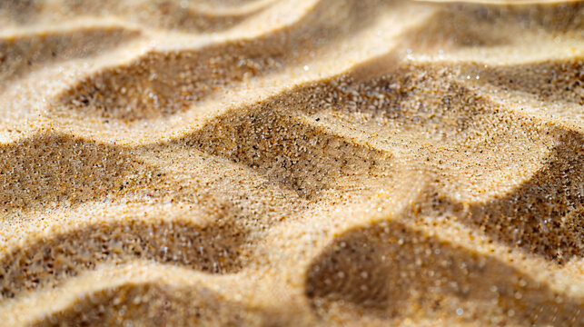 A close up of sand with waves.