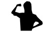 silhouette of woman shows her biceps