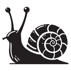 Wall Mural - Snail Silhouette vector flat illustration.