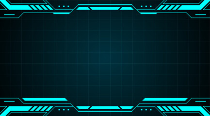 Wall Mural - blue control panel abstract modern technology futuristic interface hud vector design
