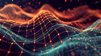 Wall Mural - add dynamic lines in cyberspace theme on black for tech projects.