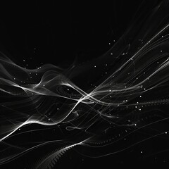 Wall Mural - animated cyber motion lines on black, 16:9 ratio.