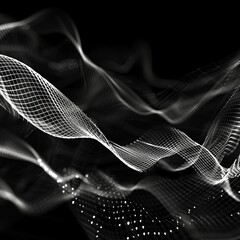 Wall Mural - tech-themed cyber lines, dark background, 16:9. boosts visual appeal.