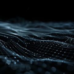 Wall Mural - vibrant motion lines in cyberspace against a dark backdrop, 16:9 optimized.