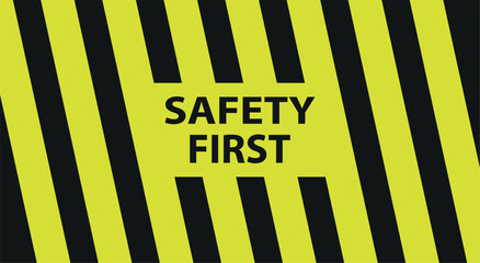 Canvas Print - safety first sign on white background