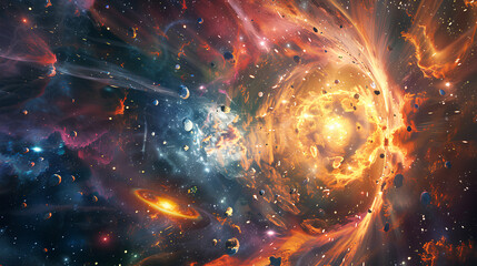 Wall Mural - origin of the universe, Big Bang collision