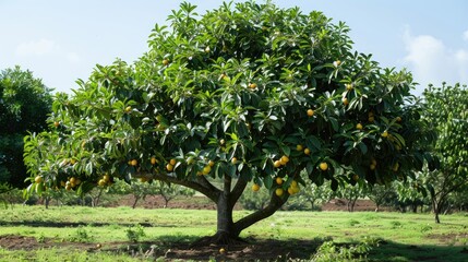 Ready for Harvest A Mature Avocado Tree Yielding Large Fruits