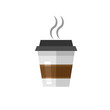 Vector illustration disposable coffee cup icon on white background. Coffee cup logo