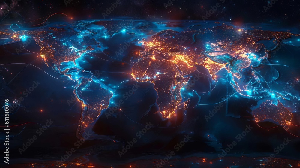 A map showing the global rollout of 5G networks, with highlighted areas indicating active regions and planned expansions