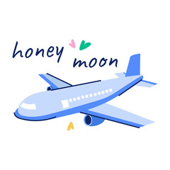 Poster - Easy to edit flat sticker of honeymoon 