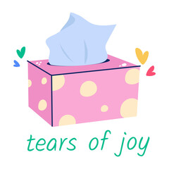 Canvas Print - A handy flat sticker of tear of joy typography 