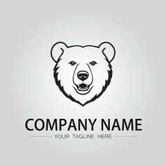 Bear head symbol company logo vector image on the white background