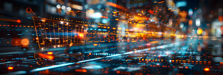 Photo realistic Developer Creating E commerce Platforms Concept: A developer designs sophisticated e commerce platforms to boost online transactions and drive economic growth