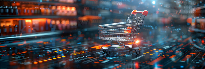 Photo realistic concept: Developer creating E commerce platforms to stimulate economic growth