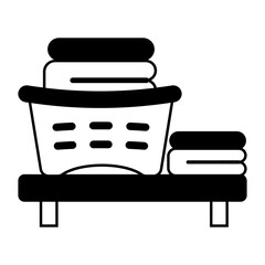 Poster - Customizable glyph icon of clothes basket 