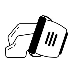 Poster - Editable glyph icon of a dirty laundry container 