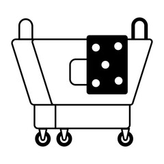 Poster - Customizable glyph icon of a laundry trolley 